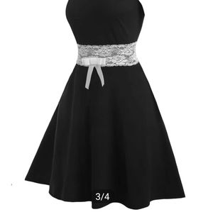 3x Shein contrast lace tie back dress